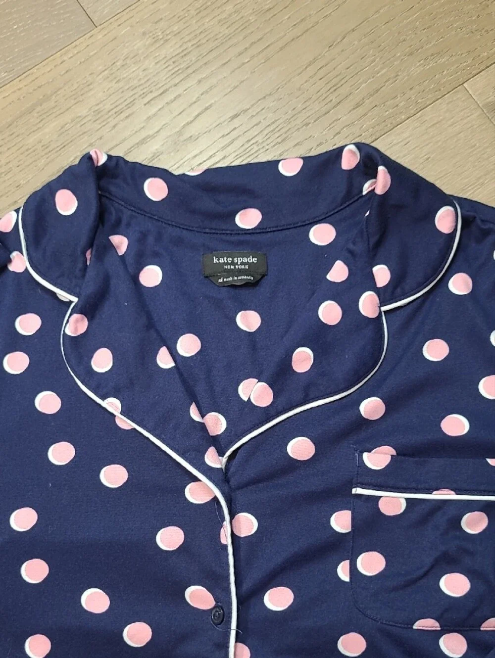 kate spade New York Pajamas Women's sz XL Dream a Little Dream Polka Dot Navy
